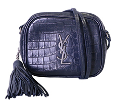 Blogger Pouch, Leather Croc Embossed, Navy, 425317, DB, B, 3*